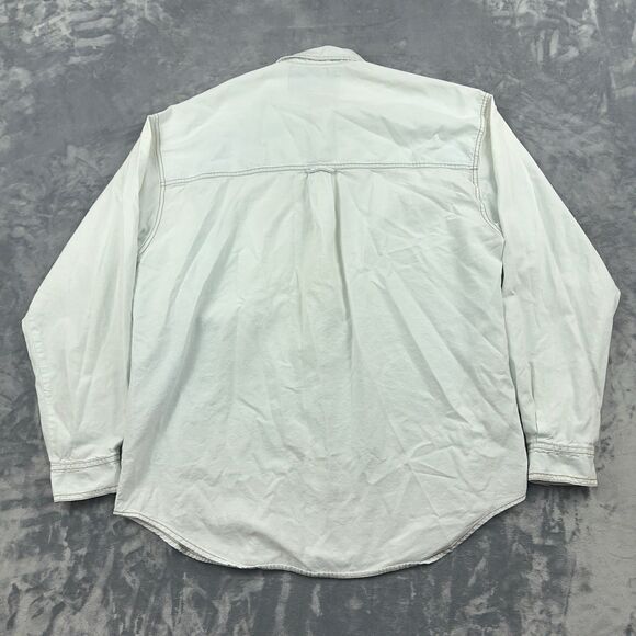 Vintage 1990's Get Used By Elie Shirt Mens Size M White Snap Button Up Oversized - Picture 2 of 8